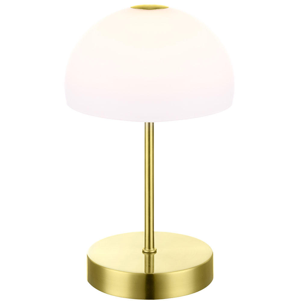 LED TISCHLEUCHTE Messing Weiß - Weiß, Glas (15/15/27cm)