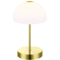 LED TISCHLEUCHTE Messing Weiß - Weiß, Glas (15/15/27cm)