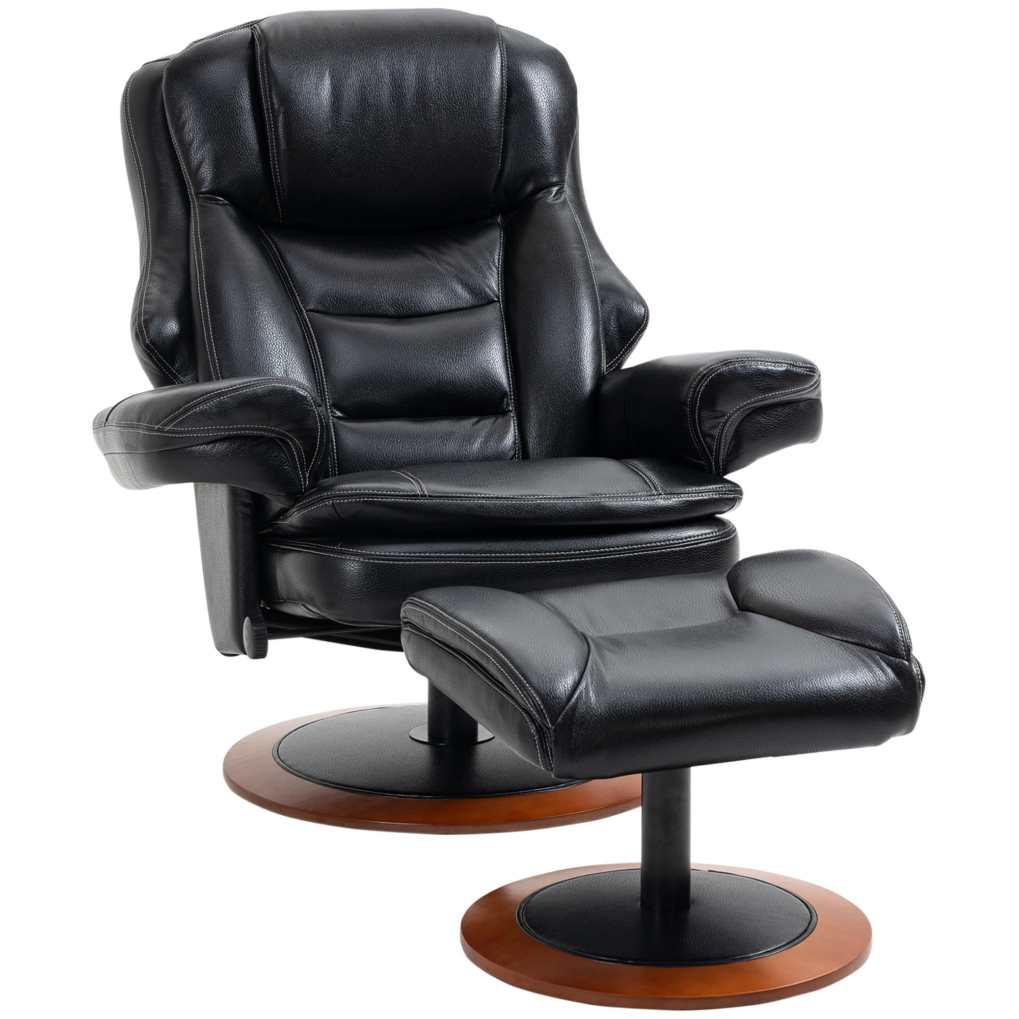 RELAXSESSEL, Fernsehsessel, Schwarz - Schwarz, Leder (97/104/94cm) - HOMCOM