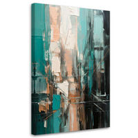 LEINWANDBILD Abstraktion 80x120cm - Türkis, Textil (80/120cm) - Feeby