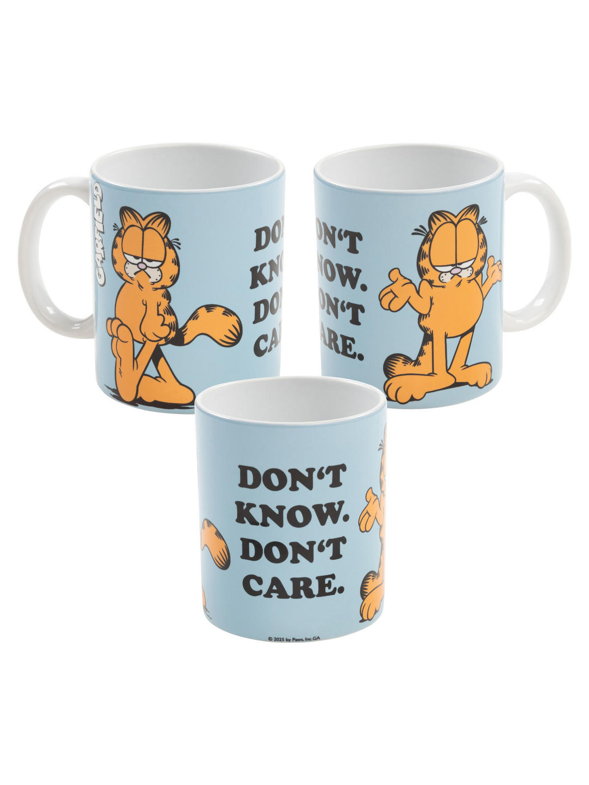 KAFFEEBECHER Garfield Don't Know Don't Care Blau 320 ml - Blau, Keramik (0.32L) - United Labels