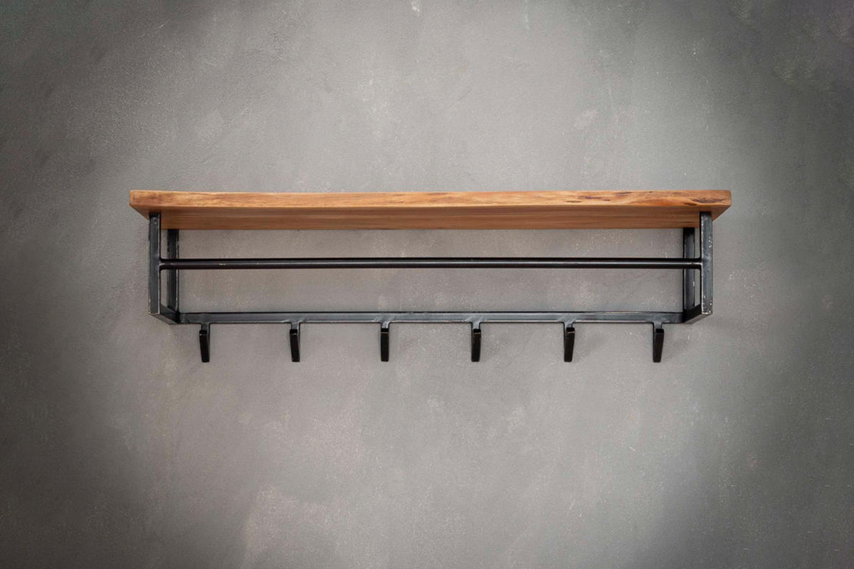 GARDEROBE NEREA Schwarz Akazie - Schwarz, Metall (100/27/33cm) - KAWOLA