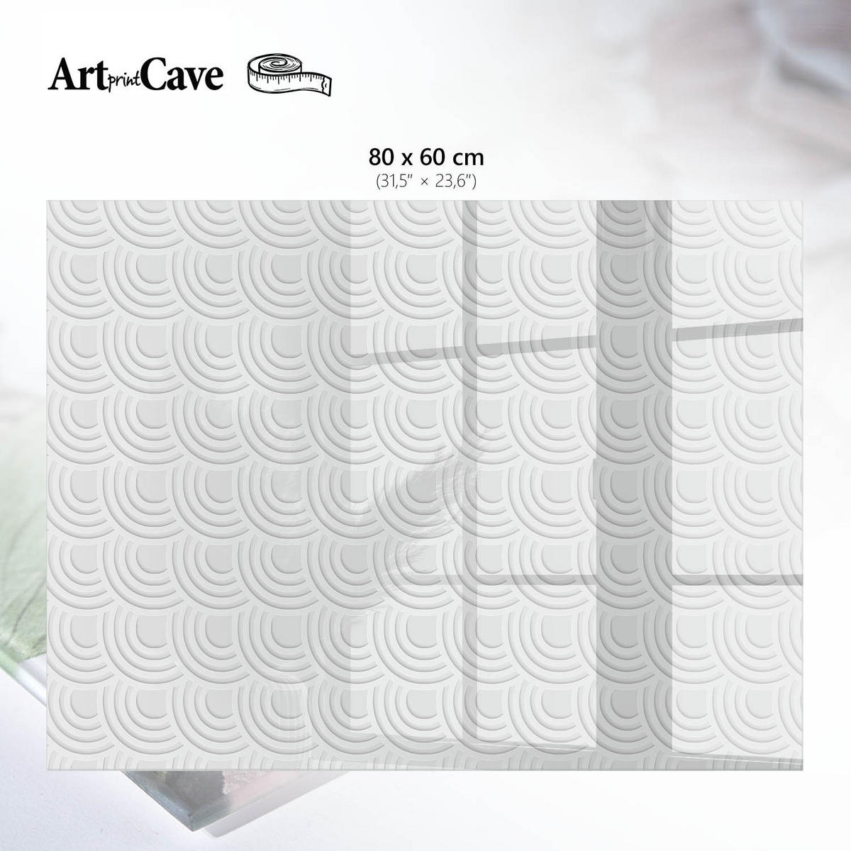 GLASPLATTE 80x60 cm – Elegantes Muster - Dunkelblau, Glas (0.4/80/60cm) - ArtPrintCave