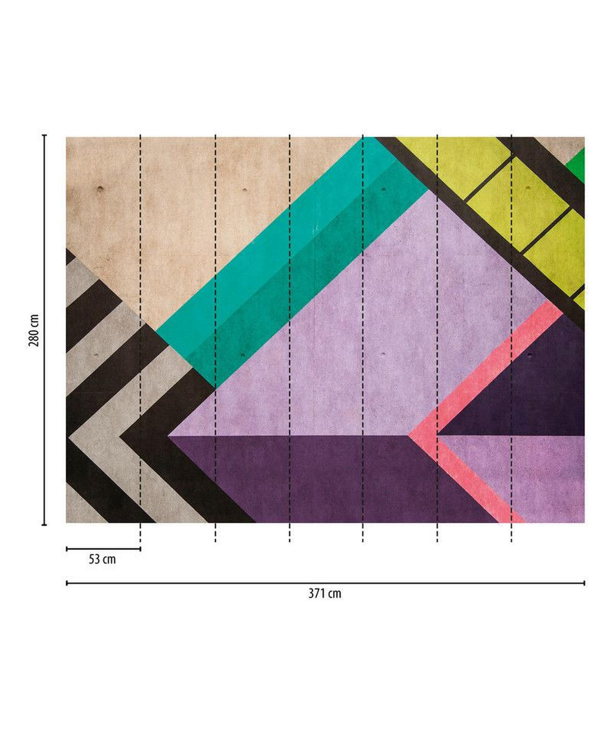VLIESTAPETE Bunt 371/280 cm - Lila/Multicolor, Textil (371/1cm) - KUNSTLOFT