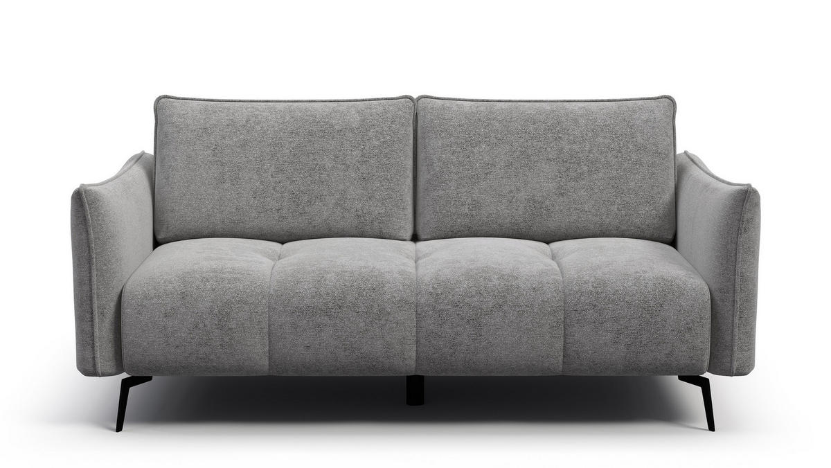 SOFA AERA 2,5-Sitzer, platingrau - Schwarz/Grau, Holz/Textil (187/89/96cm) - Courtois Laville