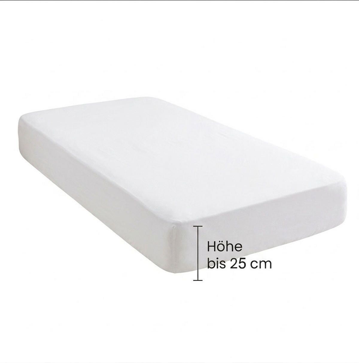 SPANNBETTTUCH Deluxe Jersey weiss, 180x200 cm - 200x220 cm - Weiß, Textil (200/220cm) - biberna