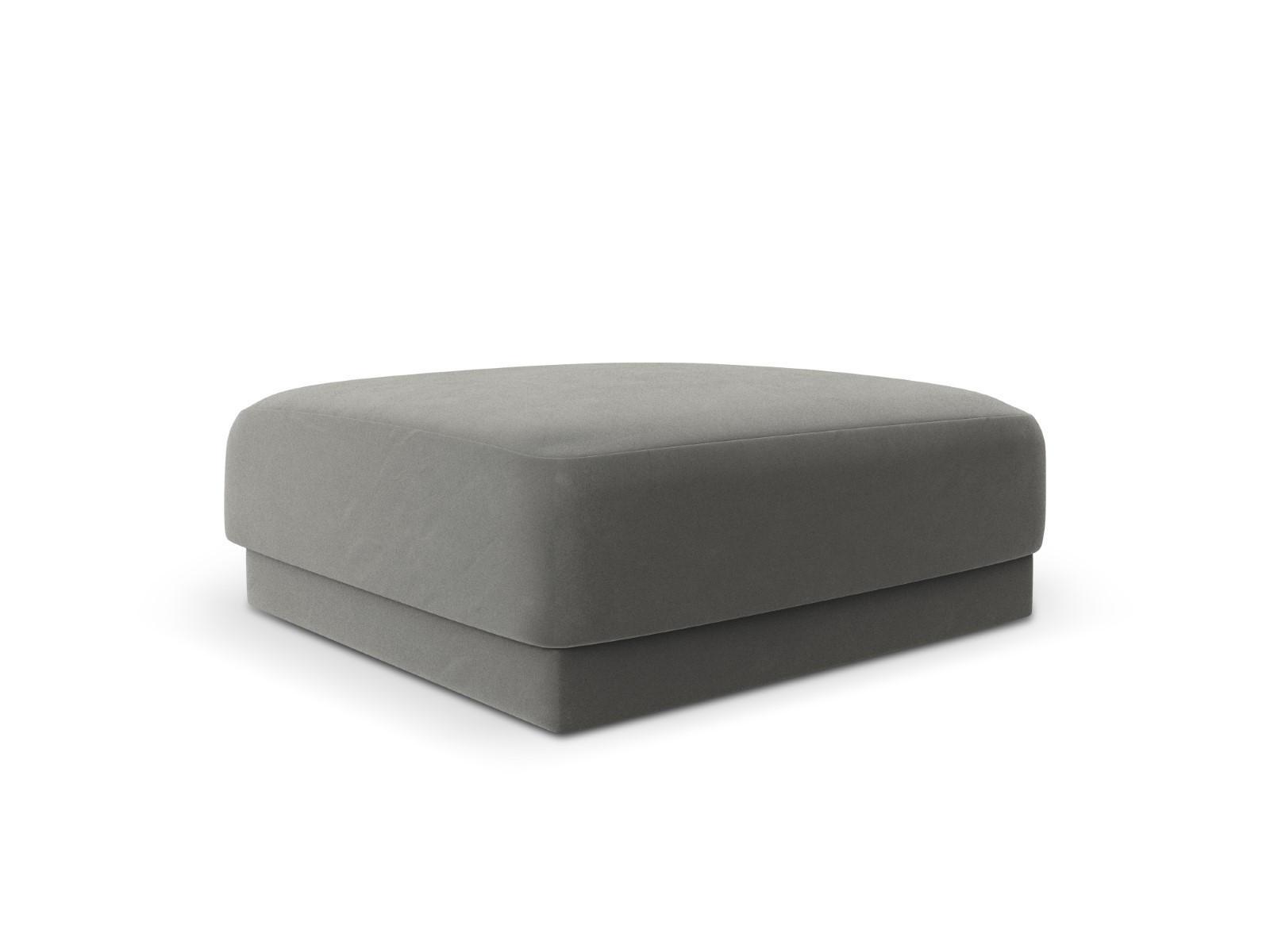 POUF Miley aus Samt hellgrau - Hellgrau, Textil (90/40/90cm) - Micadoni