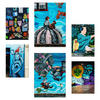 POSTER Set Mit 6 Türkisfarbenes Graffiti, Blau, Straßenkunst A3 & A4 Rahmenlos - Klar, Papier (29/3cm) - Nacnic