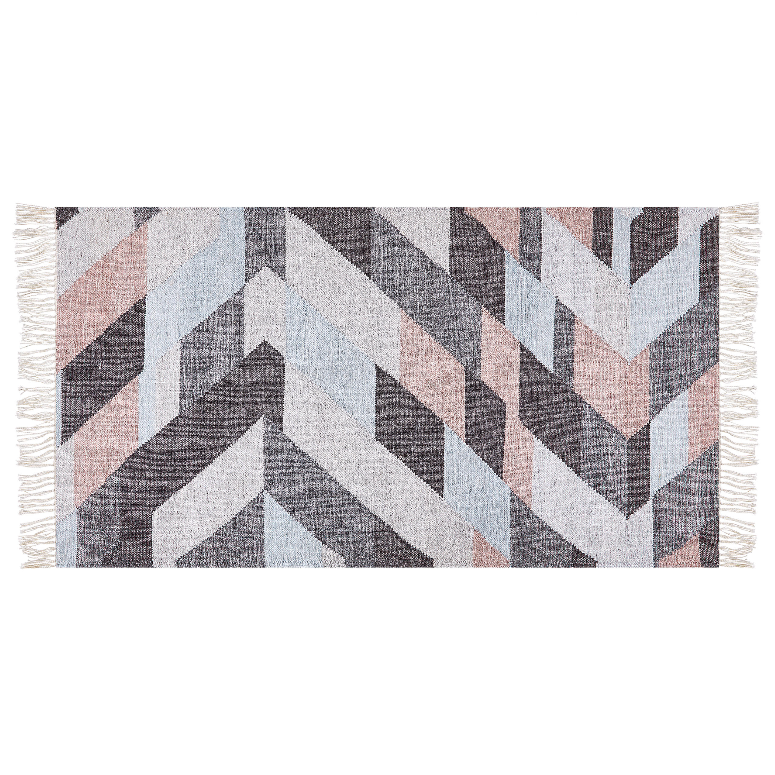 TEPPICH geflochten Nakkas 150/80 cm - Multicolor, Naturmaterialien (80/150cm) - Beliani