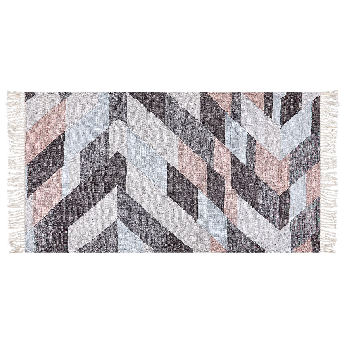 TEPPICH geflochten Nakkas 150/80 cm - Multicolor, Naturmaterialen (80/150cm) - Beliani