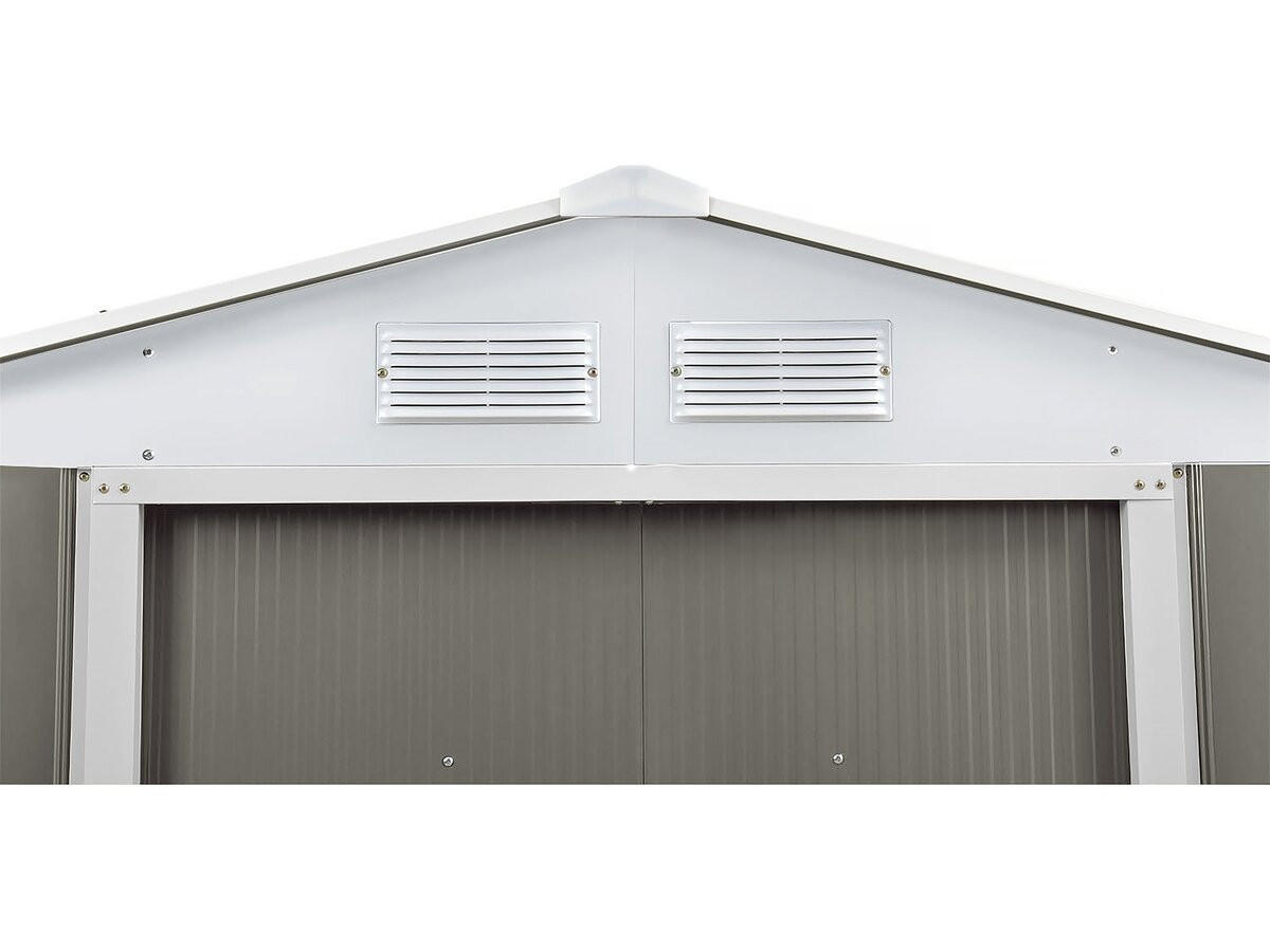GERÄTESCHUPPEN AUS METALL Dallas mit Solarpanel Taupe - Taupe, Metall (446/210/340cm) - Habitat Garten