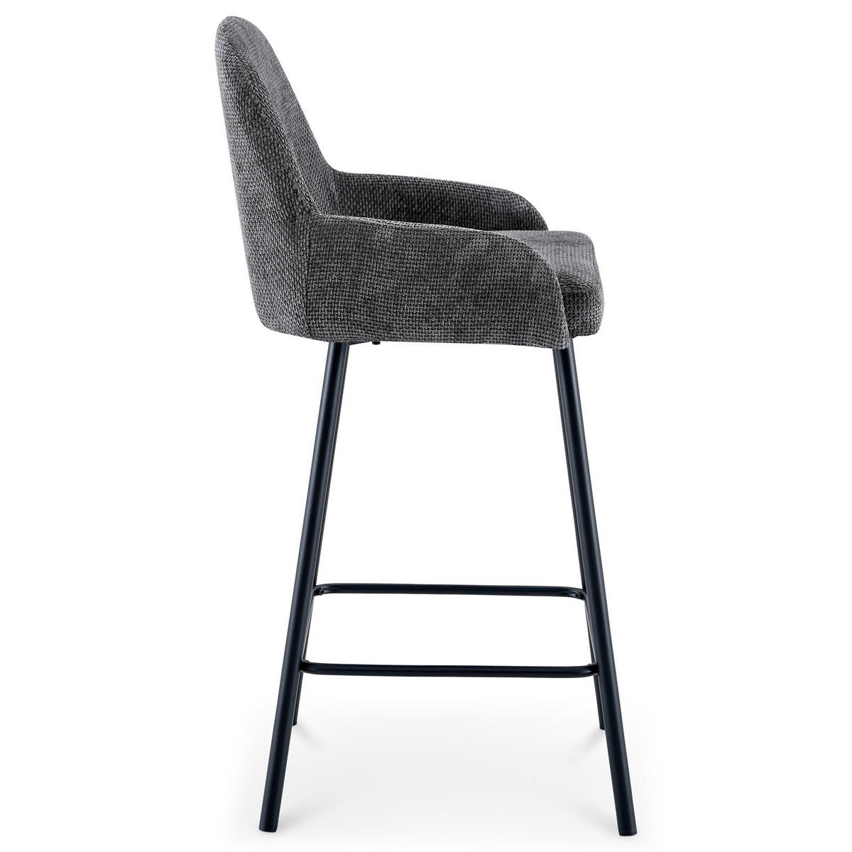 BARHOCKER VIVIANNE 2er-Set dunkelgrau - Dunkelgrau, Textil (50/95/53cm) - IDIMEX