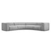 ECKSOFA Chenille Stoff Grau - Hellgrau/Schwarz, Kunststoff/Textil (318/318cm) - Makamii