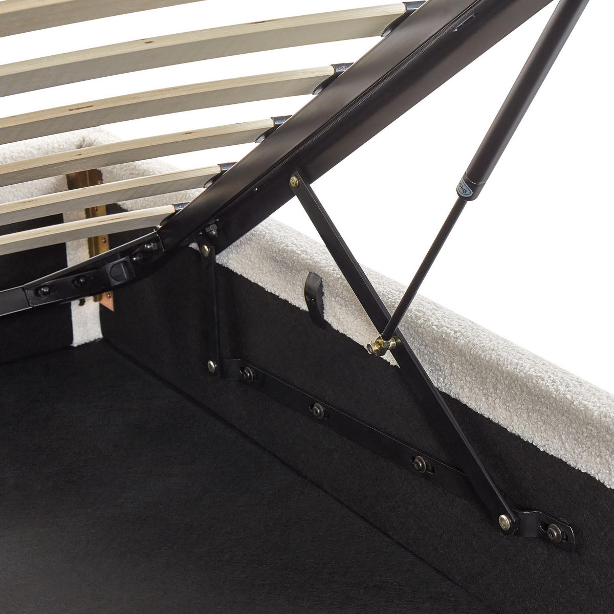 OTTOMANE-BETT 140/200 cm Weiß Dinan - Weiß, Textil (140/200cm) - Beliani