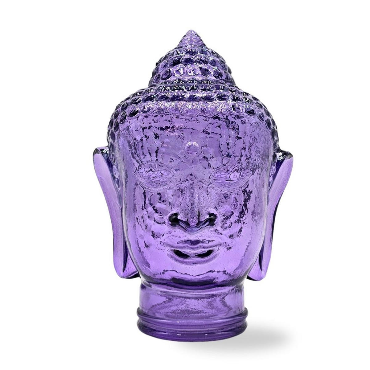 DEKO GLASKOPF THAI BUDDHA Glas, 30 cm Höhe T05 violett - Violett, Glas (19/30/19cm) - DESIGN DELIGHTS