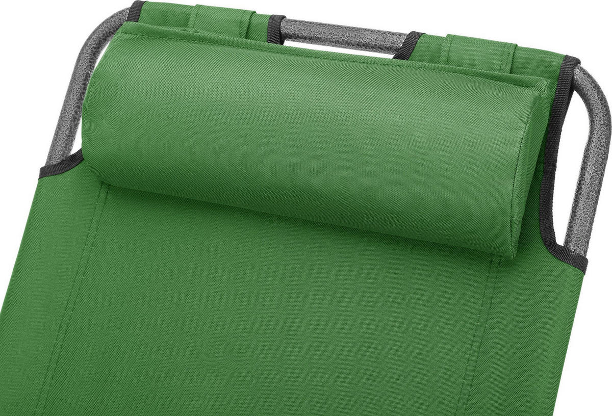 GARTEN-RELAXSESSEL bis 150 kg, Klappbar - Grün, Textil (61/31/153cm) - Outtec