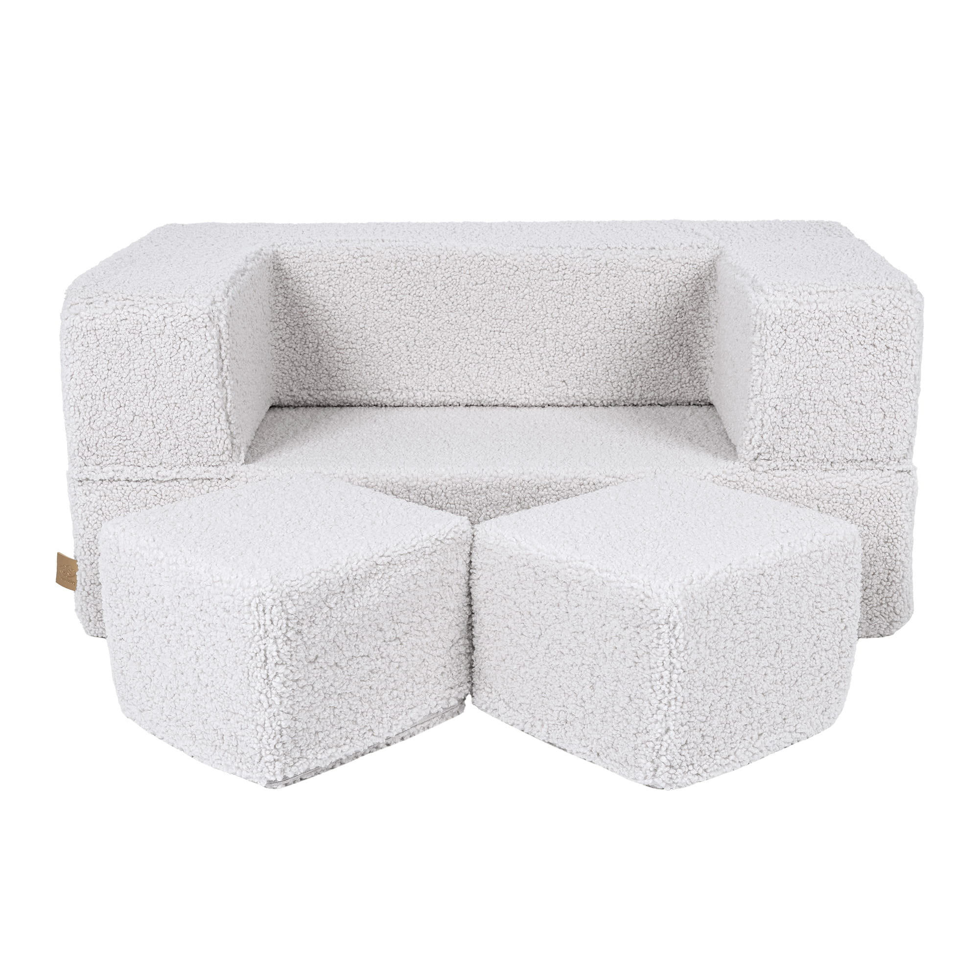 KINDERSOFA, Bearly, Cube, Weiß - Weiß, Textil (96/40/50cm) - MeowBaby