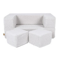 KINDERSOFA, Bearly, Cube, Weiß - Weiß, Textil (96/40/50cm) - MeowBaby