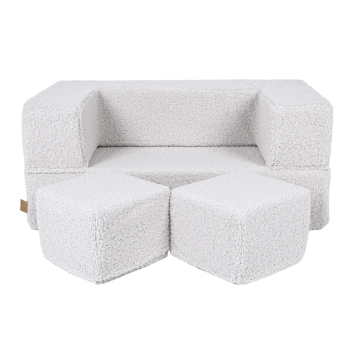 KINDERSOFA, Bearly, Cube, Weiß - Weiß, Textil (96/40/50cm) - MeowBaby