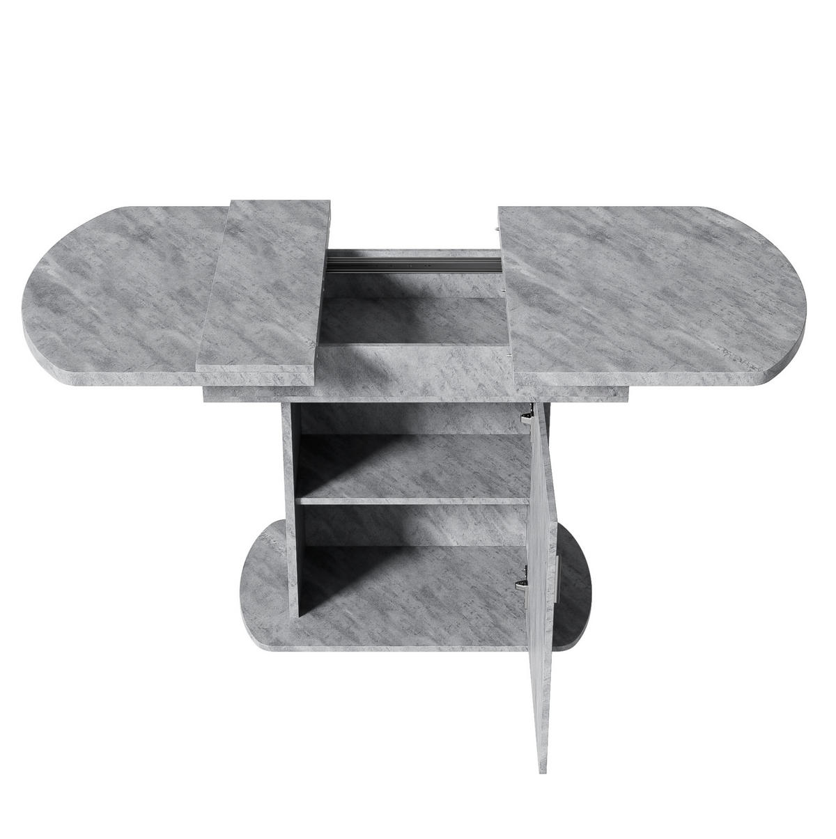 ESSTISCH 110-130/70/75 cm ausziehbar mit Stauraum, Spanplatte und Metall, Grau - Grau, Holzwerkstoff (130/70/75cm) - Redom