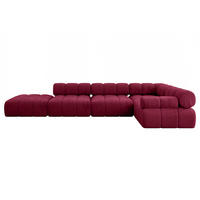 ECKSOFA modulares Sofa Felto-L2 - 380x190x70 cm Bordeauxrot Velours - Bordeaux, Holzwerkstoff/Textil (380/190cm) - ALTDECOR