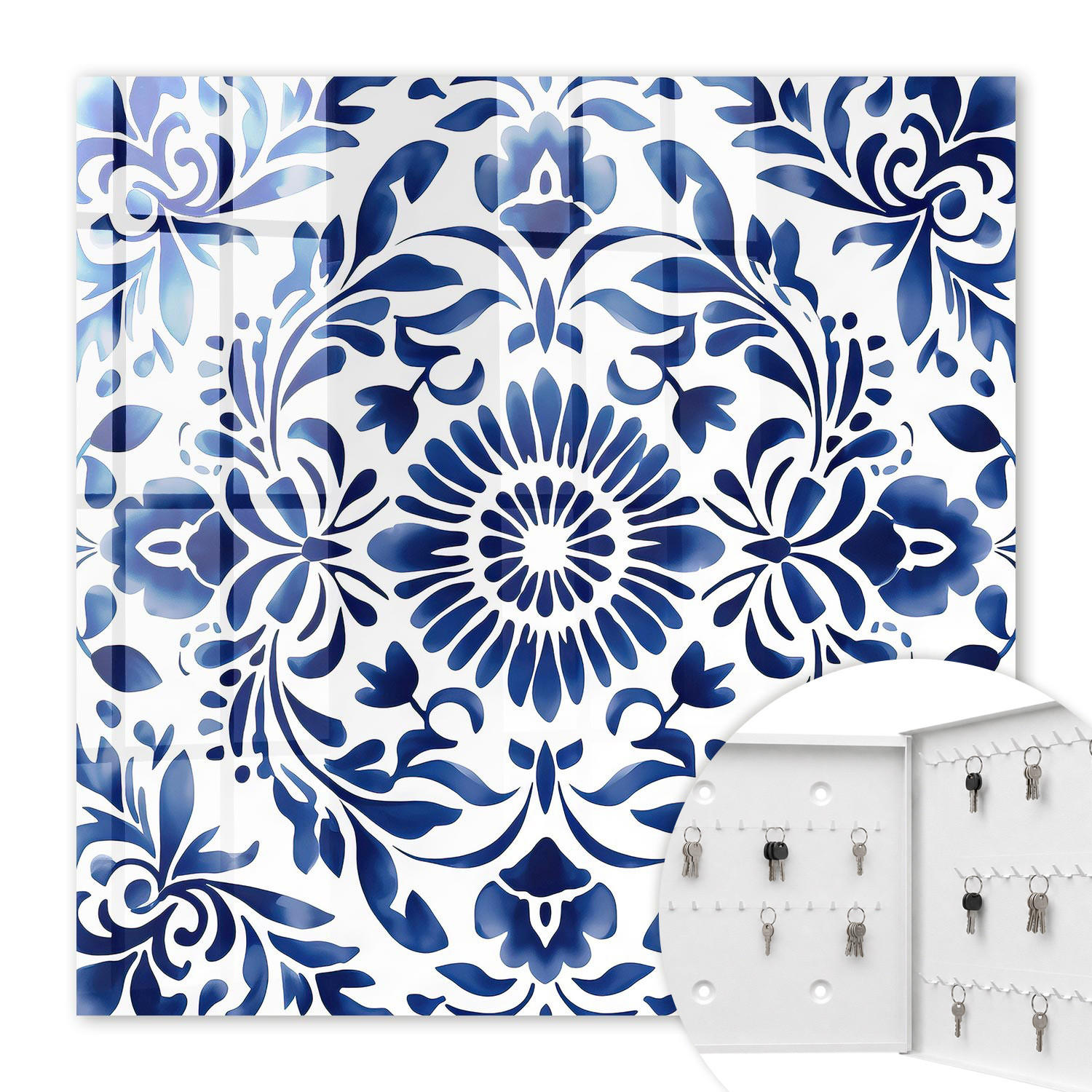 Tulup Schlüsselbox Blau 30x30x5 cm