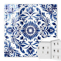SCHLÜSSELBOX Weiß 30x30 cm – Türöffnung nach rechts - Blumenschmuck - Blau, Metall (30/30/5cm) - TULUP