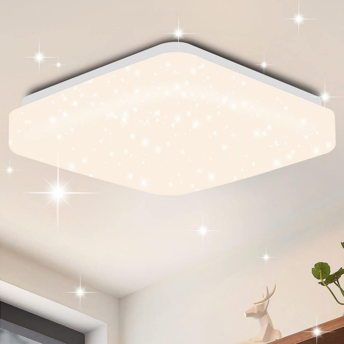 LED-DECKENLEUCHTE Loki 21/19/4cm - Weiß, Kunststoff (21/19/4cm) - ZMH
