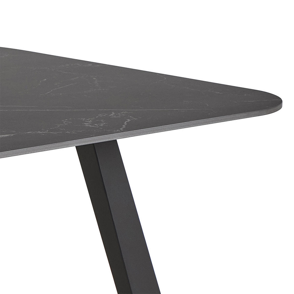 ESSTISCH, Antalya, Schwarz, Metall / Keramik, 180 x 90 x 75 cm - Schwarz, Metall (90/180/75cm) - ebuy24