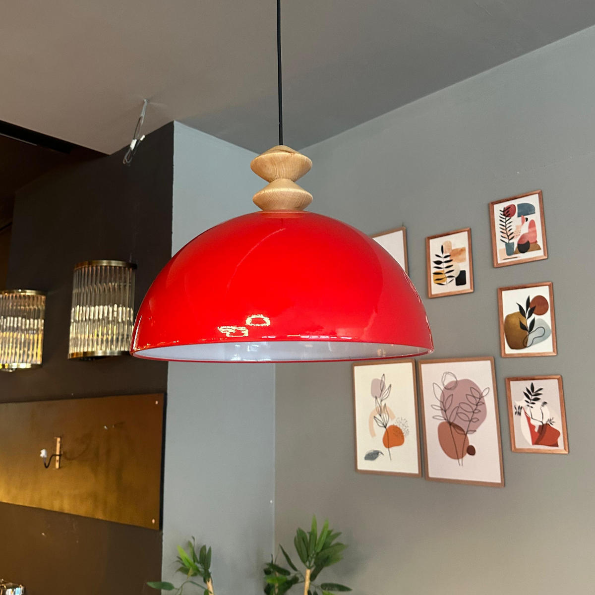 PENDELLEUCHTE QLinate - Rot, Metall (40/40/26cm) - Bamyum