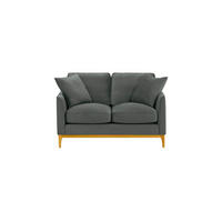 ZWEISITZER-SOFA Linara-Velluto 19 - Dunkelgrau, Holz/Textil (141/91/95cm)