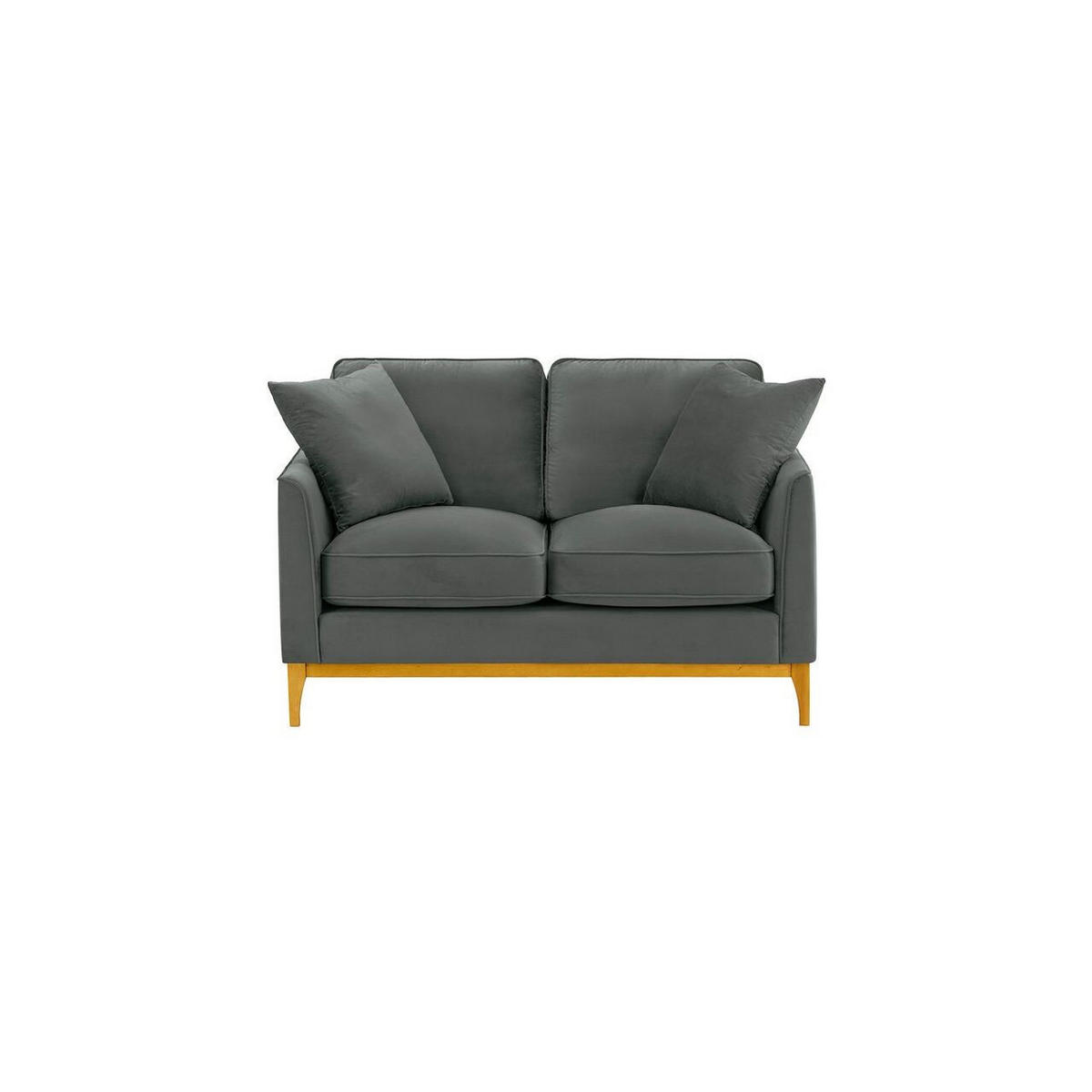 ZWEISITZER-SOFA Linara-Velluto 19 - Dunkelgrau, Holz/Textil (141/91/95cm)