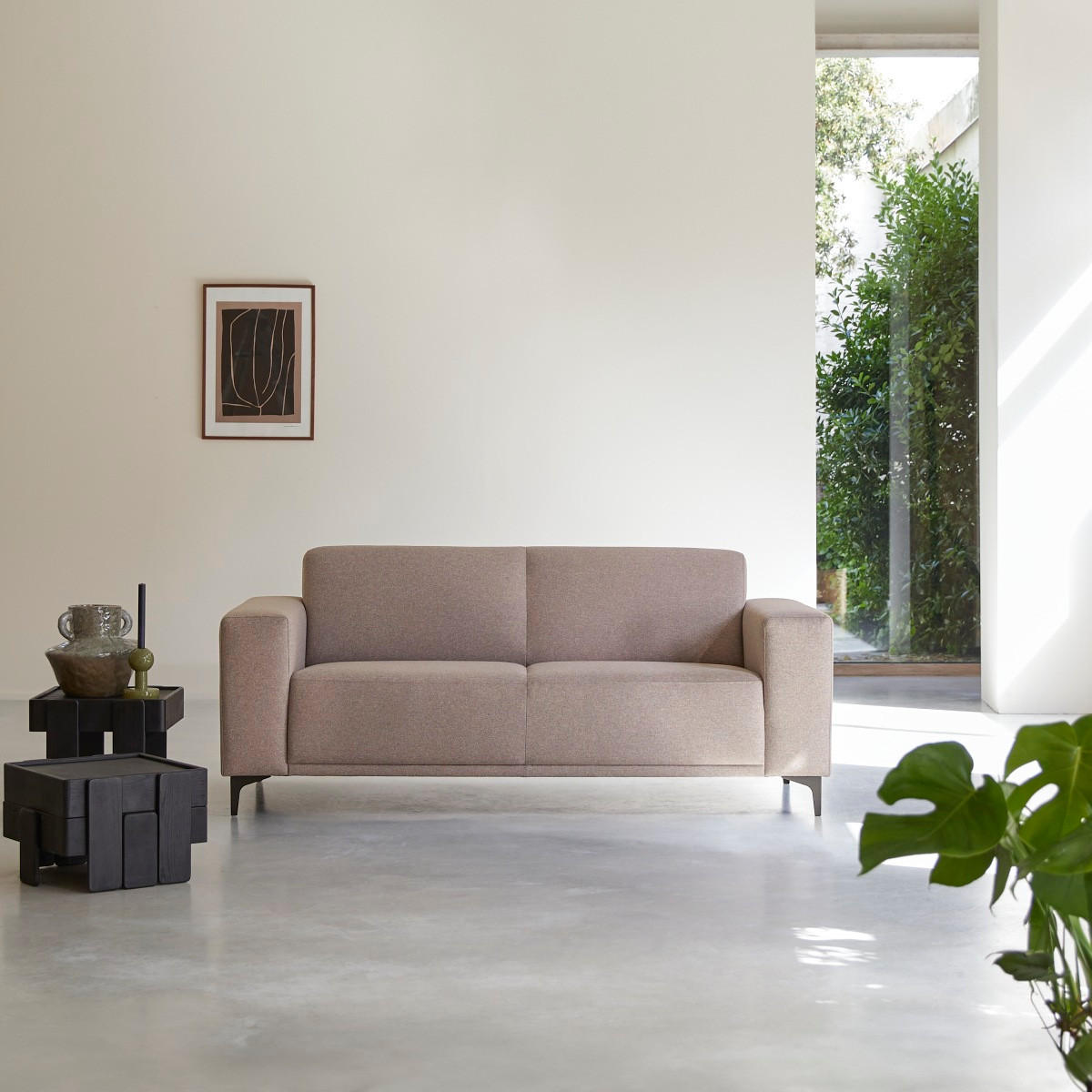SOFA Lars Grau aus Stoff - Grau, Textil (194/80/90cm) - Tikamoon