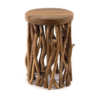 BEISTELLTISCH Woods 45 Mahagoni Massivholz, rund naturfarben - Naturfarben, Holz (30/30/45cm) - DESIGN DELIGHTS