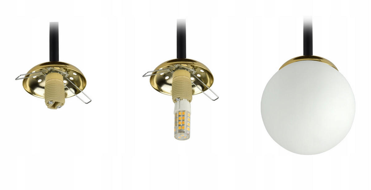 DECKENLEUCHTE Milano Glas - Goldfarben/Schwarz, Glas/Metall (40/40/47cm) - kiki design
