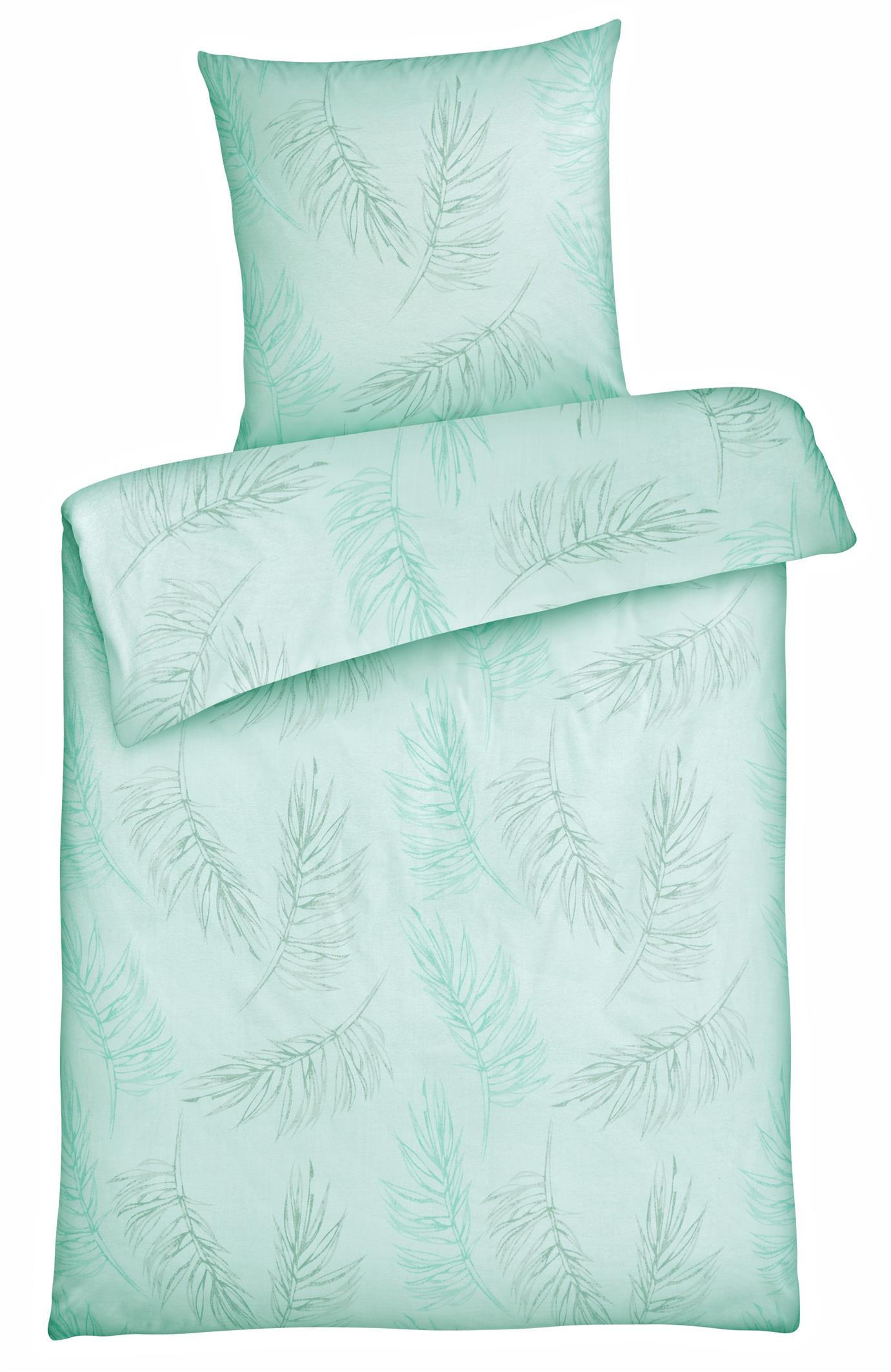 BETTWÄSCHE 200x200 Renforce Bettbezug Floral Baumwolle Gräser Weiß Grau - Weiß, Textil (200/200cm) - Carpe Sonno
