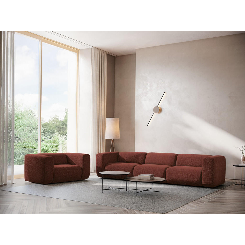 Thumbnail - Makamii Sofaelement, Bordeaux, Textil, 1-Sitzer, Füllung: Schaumstoff, 147x70x89 cm, Made in EU, Wohnzimmer, Sofas & Cou...