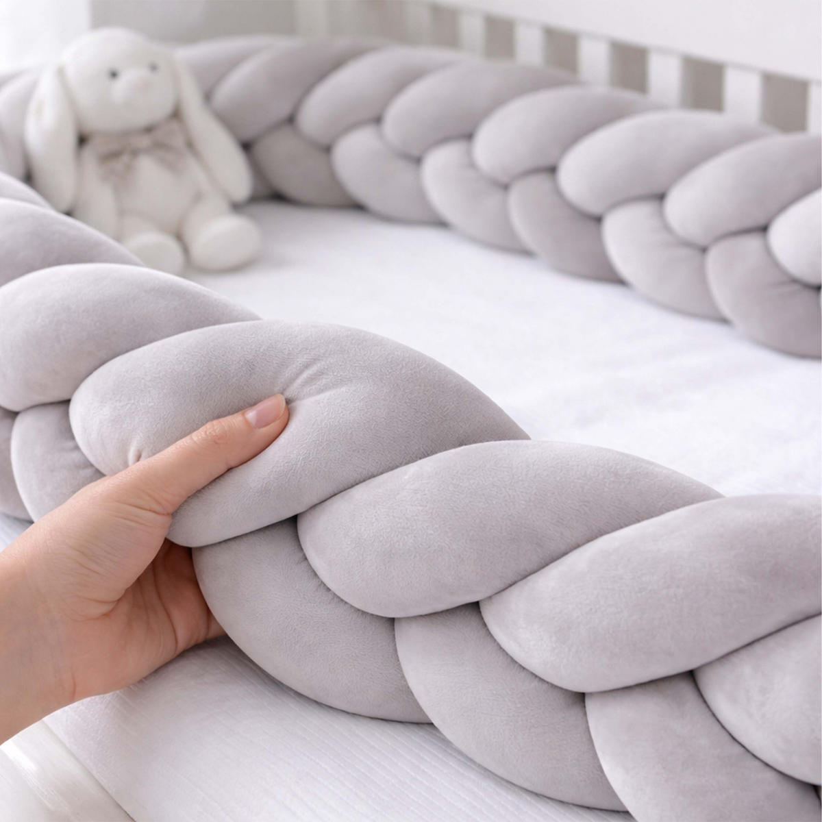 MANTINEL Sivý pletený 220 cm - sivá, textil/plast (10/220cm) - Relaxdays