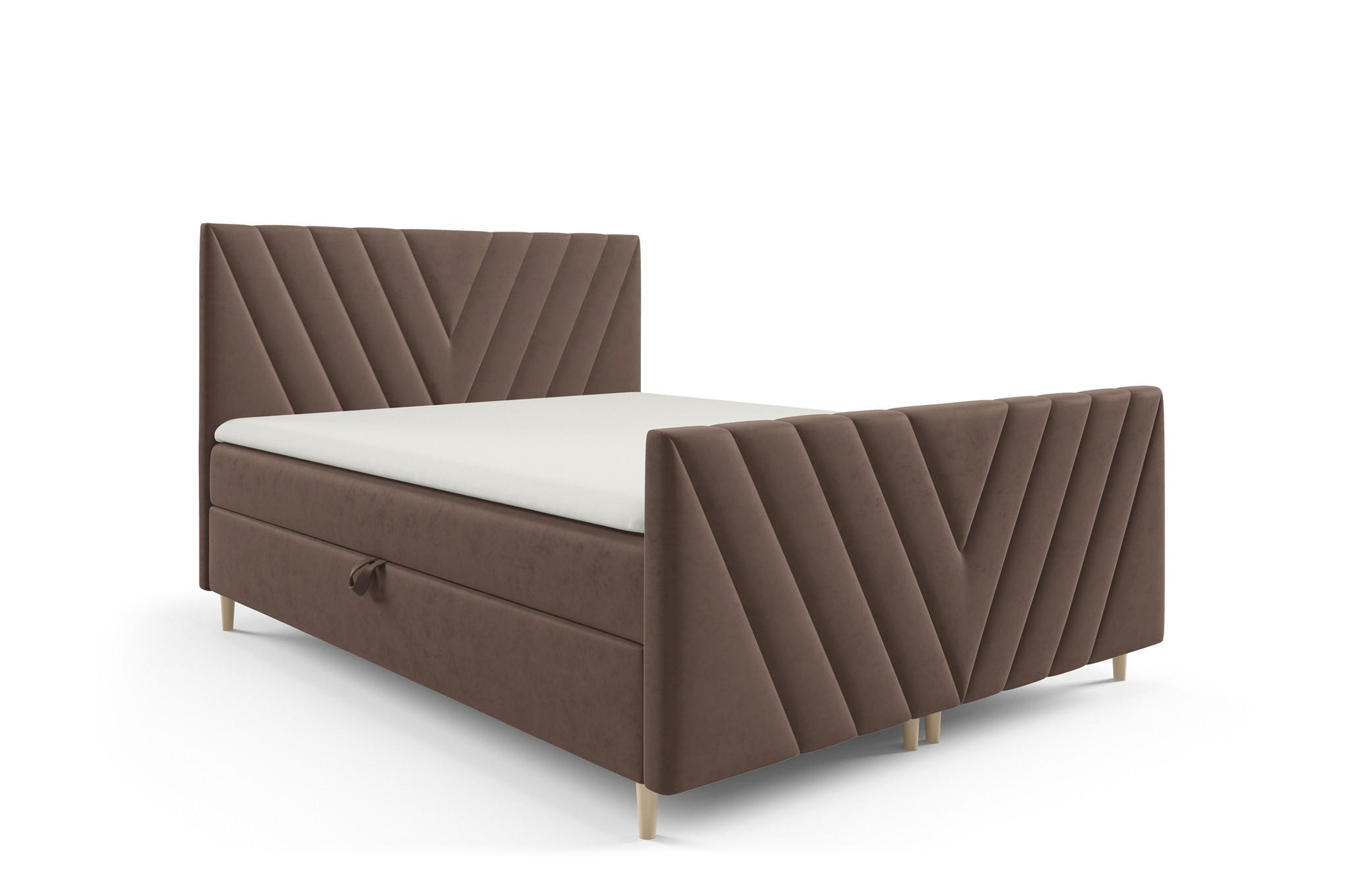 BOXBETT Carlito In überlänge - Braun, Holzwerkstoff/Textil (200/220cm) - Fun Möbel
