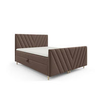 BOXBETT Carlito Premium - Braun, Holzwerkstoff/Textil (180/220cm) - Fun Möbel