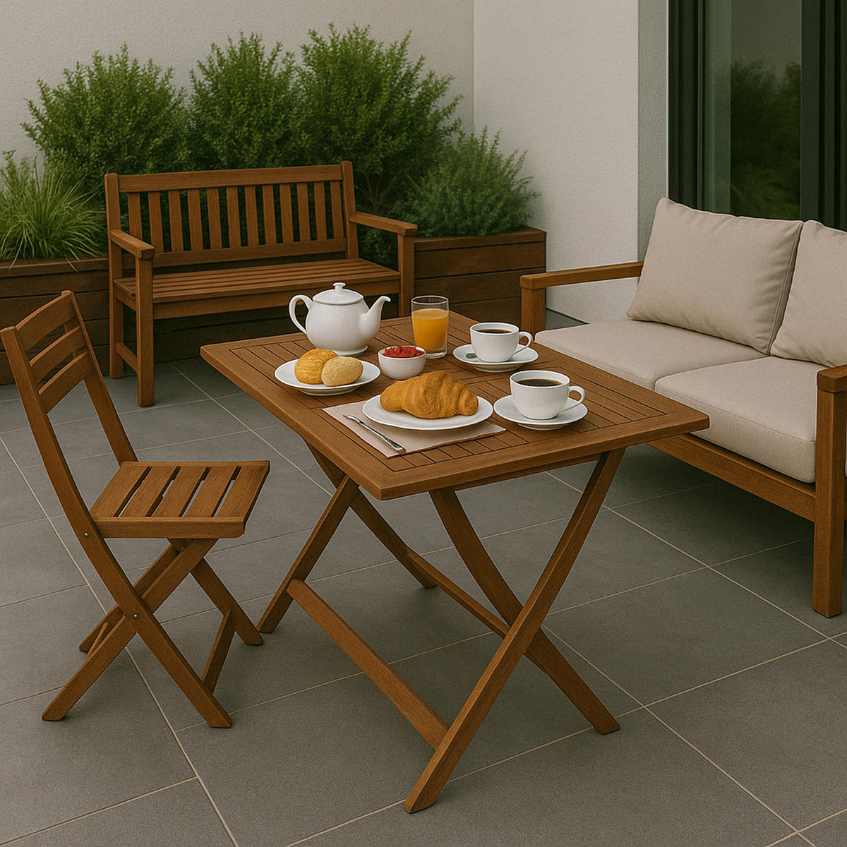 KLAPPTISCH Menorca aus Akazienholz, 5-fach verstellbar - Braun, Holz (70/120/74cm) - TPFGarden