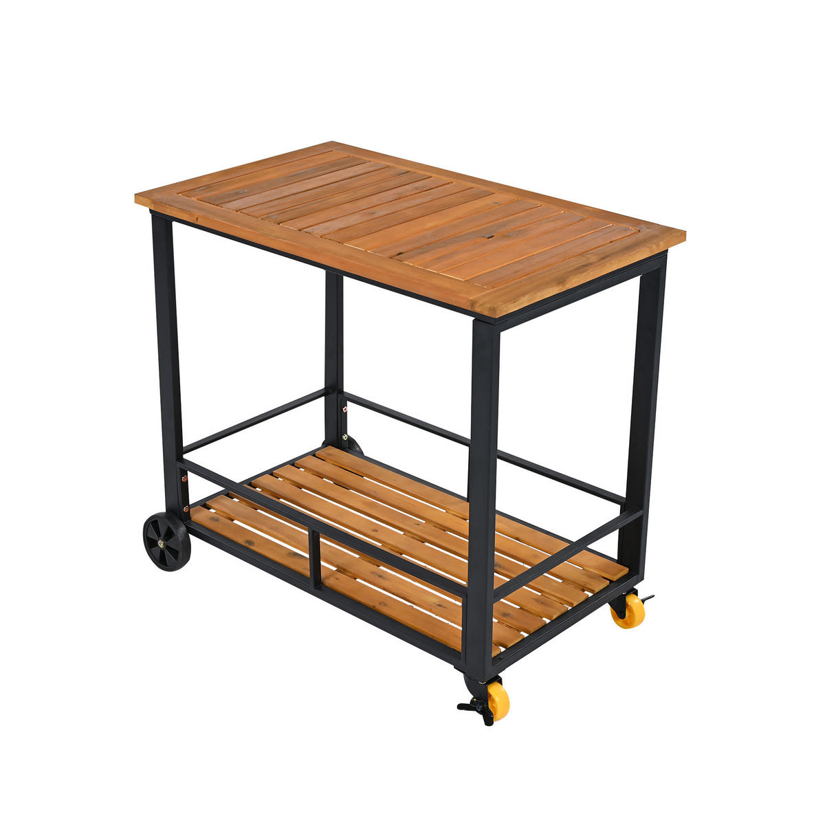 GARTEN Esstisch Set aus Akazienholz für 6 bis 7 Personen mit Sesseln und abnehmbarem Esswagen Stoffbezug waschbar - Grau, Metall - FLIEKS