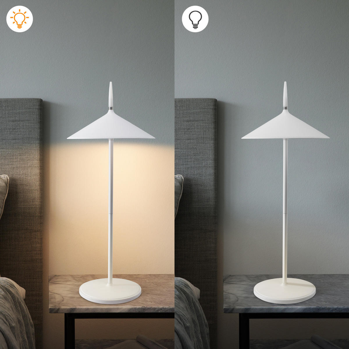LED TISCHLEUCHTE Nauser (2er-Set) - Weiß, Kunststoff (15.4/15.4/37.6cm) - Nettlife