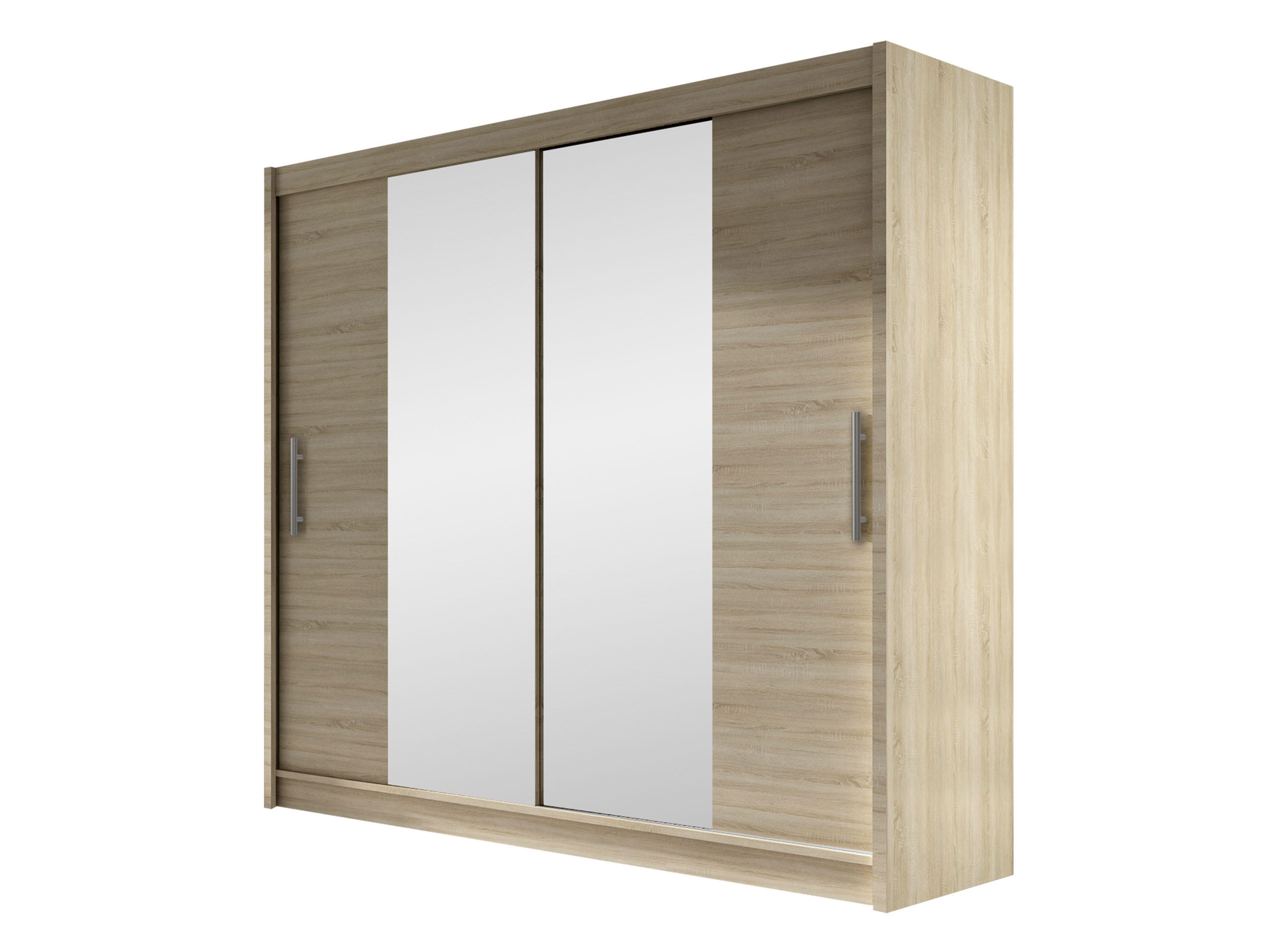 KLEIDERSCHRANK London II - Silberfarben/Sonoma Eiche, Holzwerkstoff/Kunststoff (180/215/58cm) - MIRJAN24