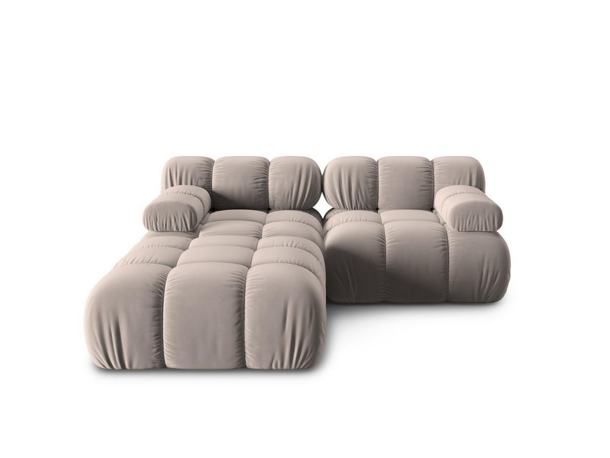 MODULARES-SOFA Bellis aus Samt beige 3 Sitzplätze - Beige, Textil (188/63/188cm) - Micadoni