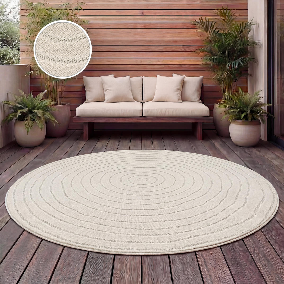OUTDOORTEPPICH 200/200 cm Cotton 243 - Creme, Textil (200/200cm) - Paco Home