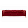DREISITZER-SOFA Chesterfield Modern-Velluto 7 - Rot, Holz/Textil (248/74/80cm)