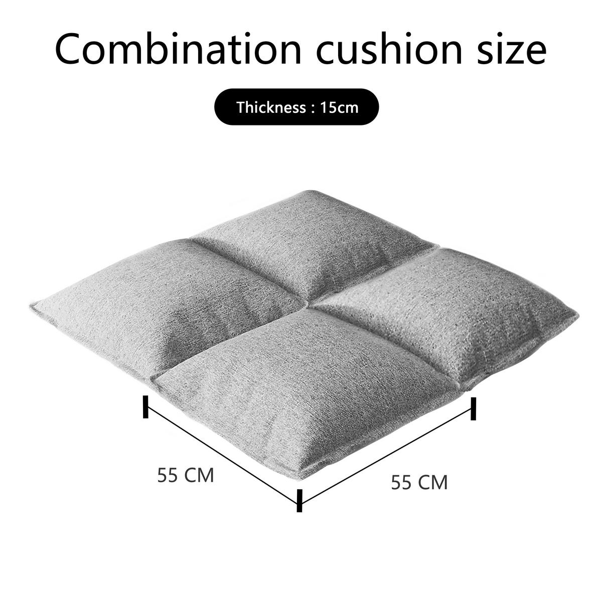 KISSEN Quadratisches Leinen grau 4er-Set - Grau, Textil (50/50/15cm) - Vercart