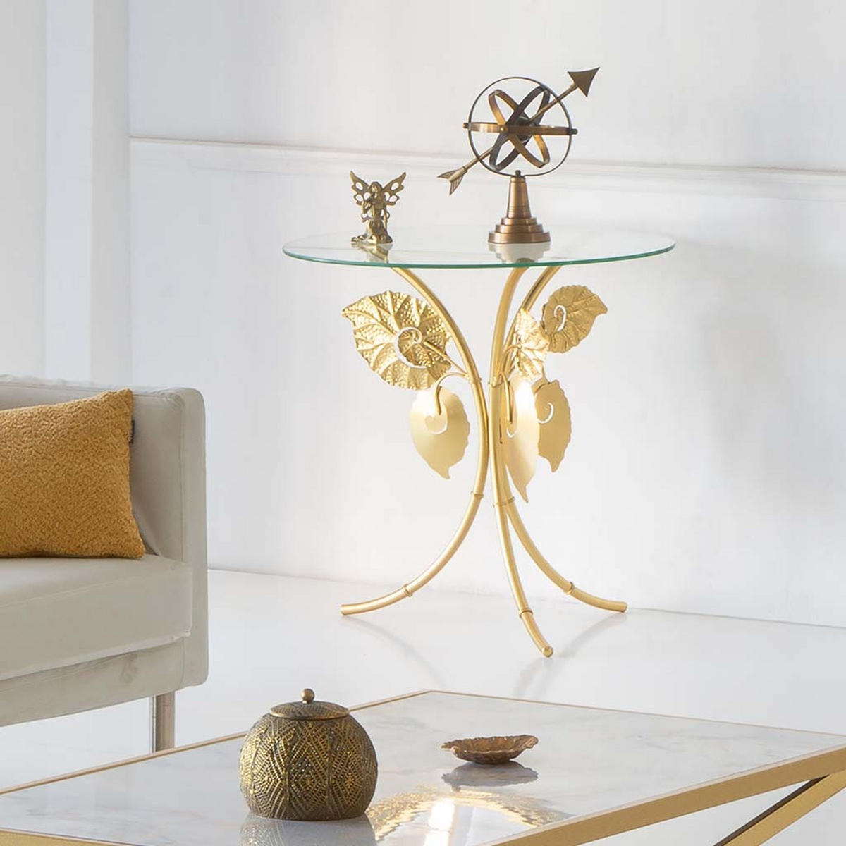 TISCH aus Metall, golden, 70cm - Goldfarben, Metall (70/70/70cm) - Wanderlust