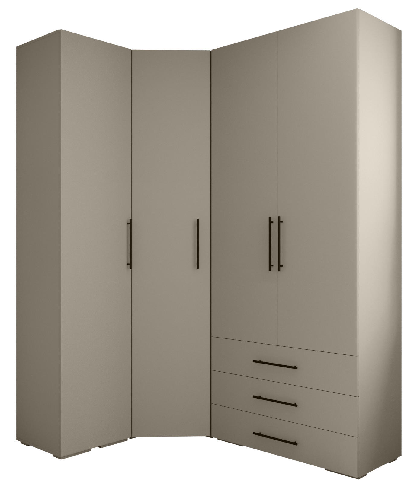 GARDEROBEN-SET 236,7/181,7/47 - Kaschmir/Schwarz, Holz/Kunststoff (181.7/236.7/47cm) - Abiks Möbel